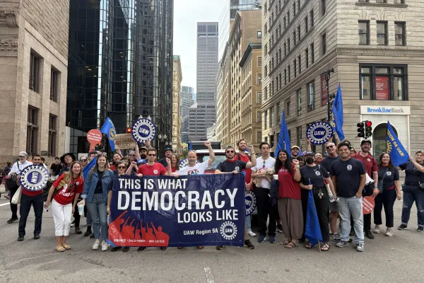 UAW members at the 2025 Boston Labor Day parade