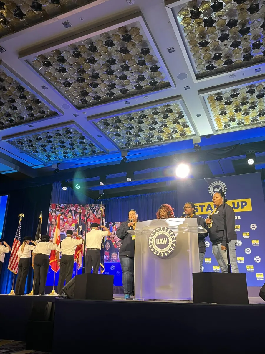 Arnold Knittel in color guard at 2024 UAW CAP Conference